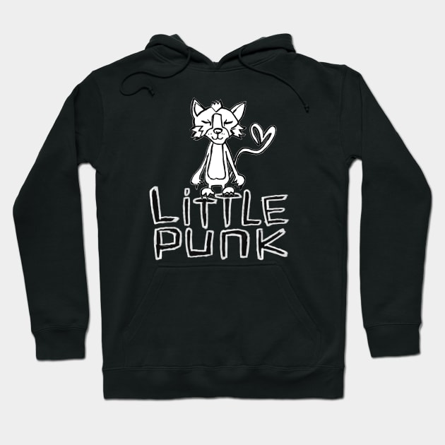 Little Punk, Punk cat Hoodie by badlydrawnbabe